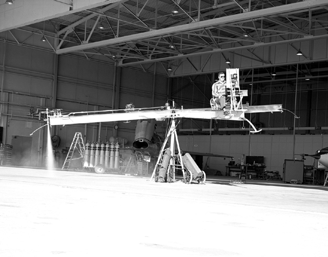 Space History Photo: Iron Cross Attitude Simulator With Pilot